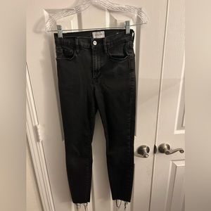 Frame Ali High Rise Cigarette Skinny Jeans - Black - Size 26